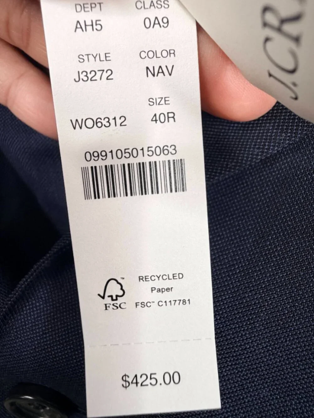 NWT J. Crew Ludlow Slim-fit Suit Jacket in Italian Stretch Worsted Wool #A3827